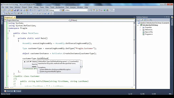 Part 55   C# Tutorial   Late binding using reflection