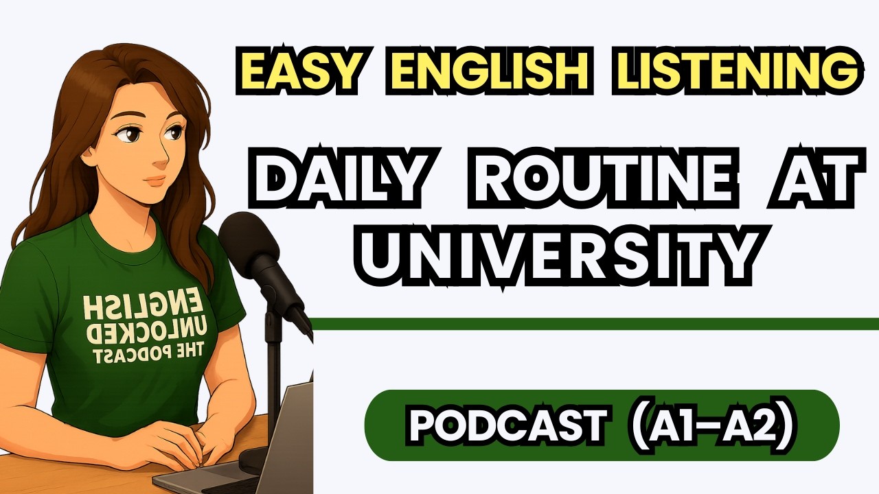 Mary’s Daily Routine at University  Easy English Listening Podcast (A1–A2)