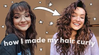 HOW I MADE MY WAVY HAIR CURLY