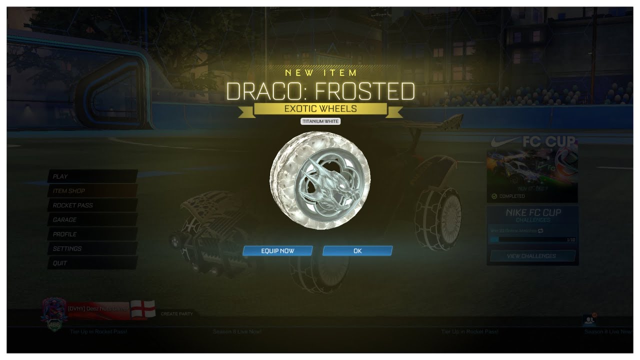 *NEW* PAINTED DRACO: FROSTED EXOTIC WHEELS IN ROCKET LEAGUE! - YouTube