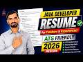 🔥 Java Developer Resume for Freshers & Experienced 2026 | ATS Friendly Resume