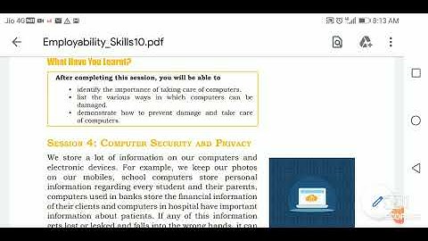 Computer Security and Privacy (session 4 :Unit 3)Employability skill