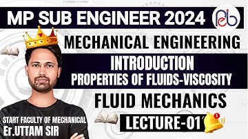 MP SUB ENGINEER 2024 | Mechanical | Fluid Mechanics-01 | UTTAM BATCH 🔥Sub Engineer Vacancy 2024🔥
