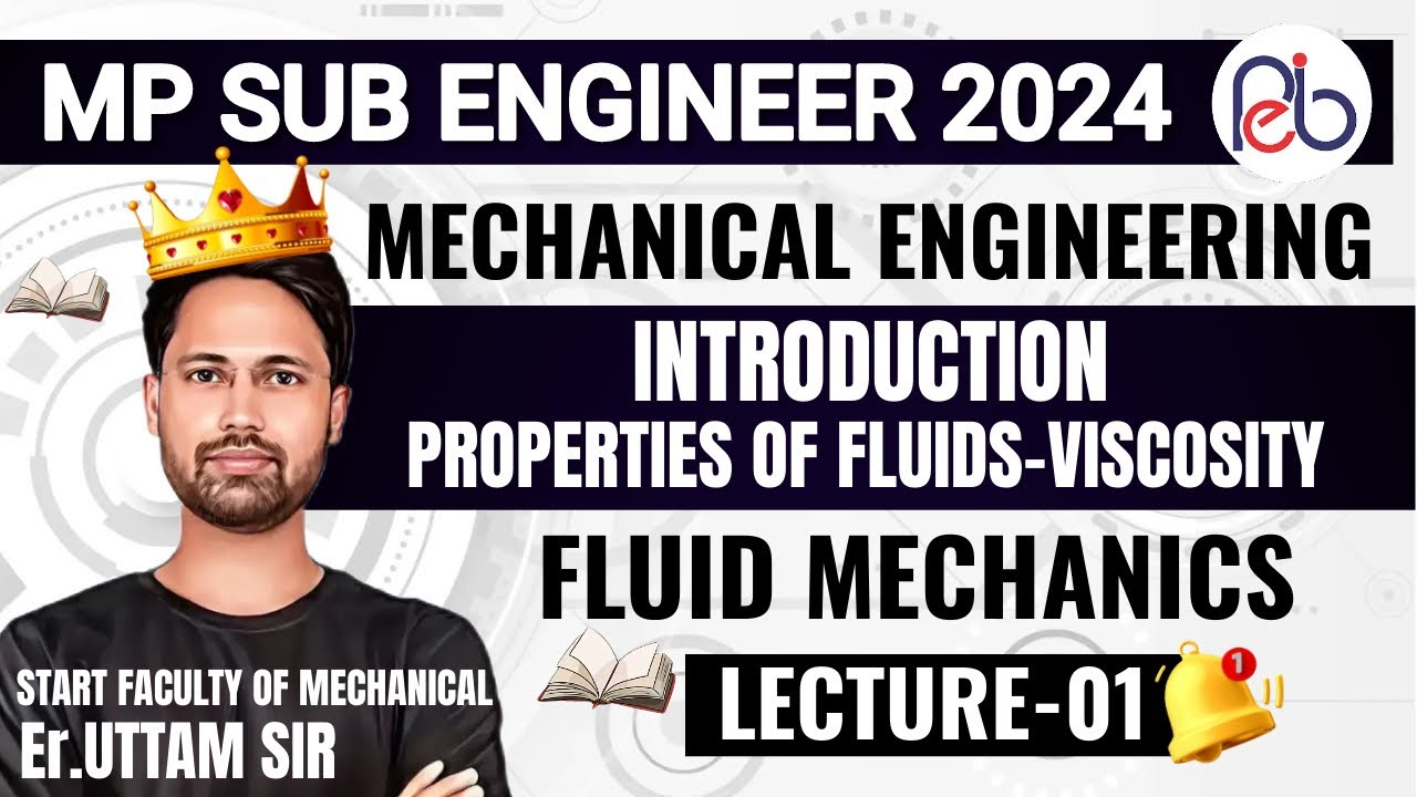 MP SUB ENGINEER 2024 | Mechanical | Fluid Mechanics-01 | UTTAM BATCH 🔥 ...