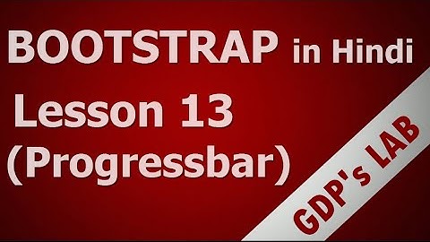 progressbar and bootstrap | Lesson - 13 | bootstrap in Hindi