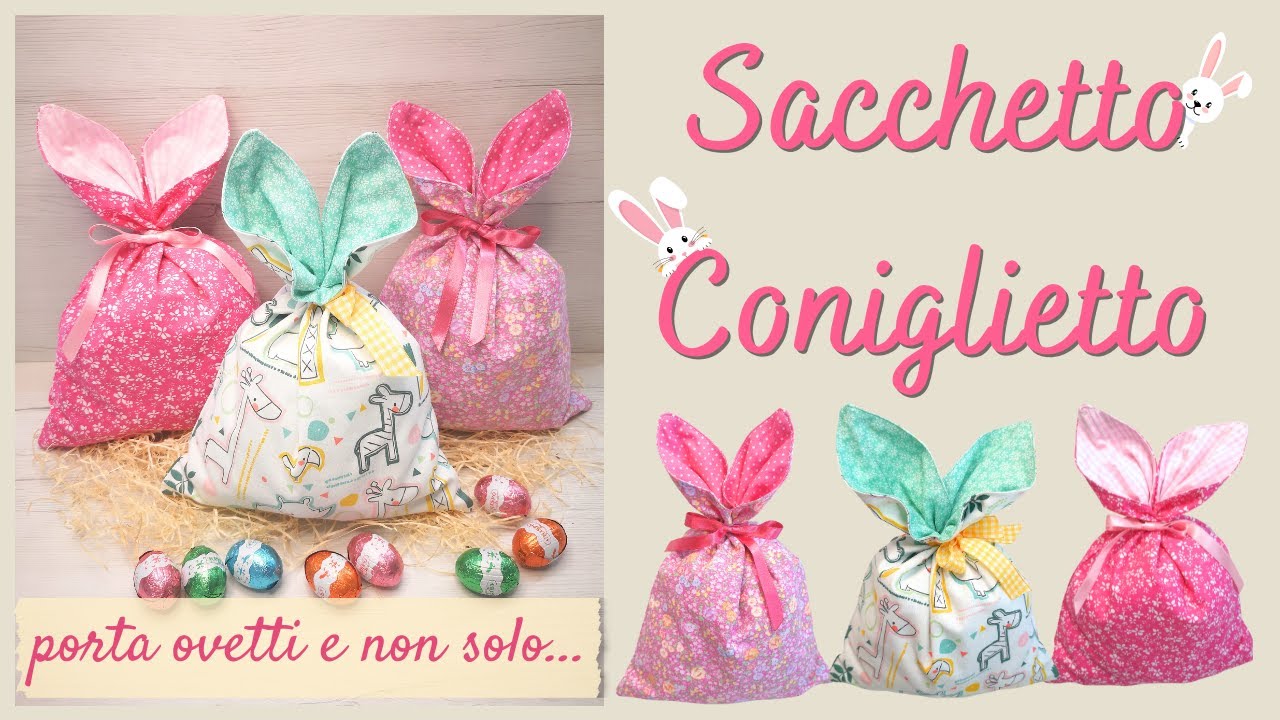 Sacchetto porta ovetti a forma di coniglietto 🐰🥚 Sacchetto di Pasqua | Fabric bunny bag