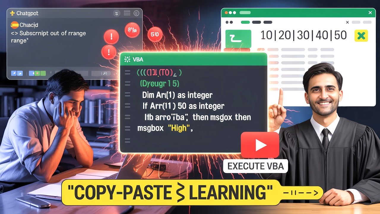 🚫 Why Copy-Paste from ChatGPT Isn’t Enough | VBA Arrays Explained! 💡📊