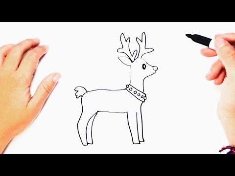 How to draw a Reindeer | Reindeer Easy Draw Tutorial