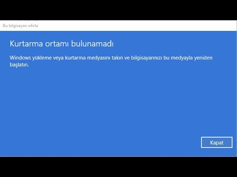 KURTARMA ORTAMI BULUNAMADI | WINDOWS 10 SIFIRLAMA HATASI | ÇOZUM VİDEOSU 💻