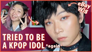 Non Binary Having A KPop Self-Makeover with An Ebay Wig - How To Look Like A KPop Idol with Makeup