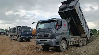 Howo A7 371 Dump Truck Delivering G3/4 Round Aggregates