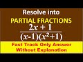 FAST TRACK ANS, 26. Resolve into partial fractions...