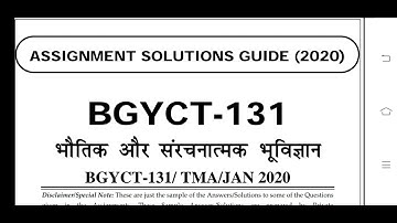 BGYCT 131 Ignou Solved Assignment 2020-21
