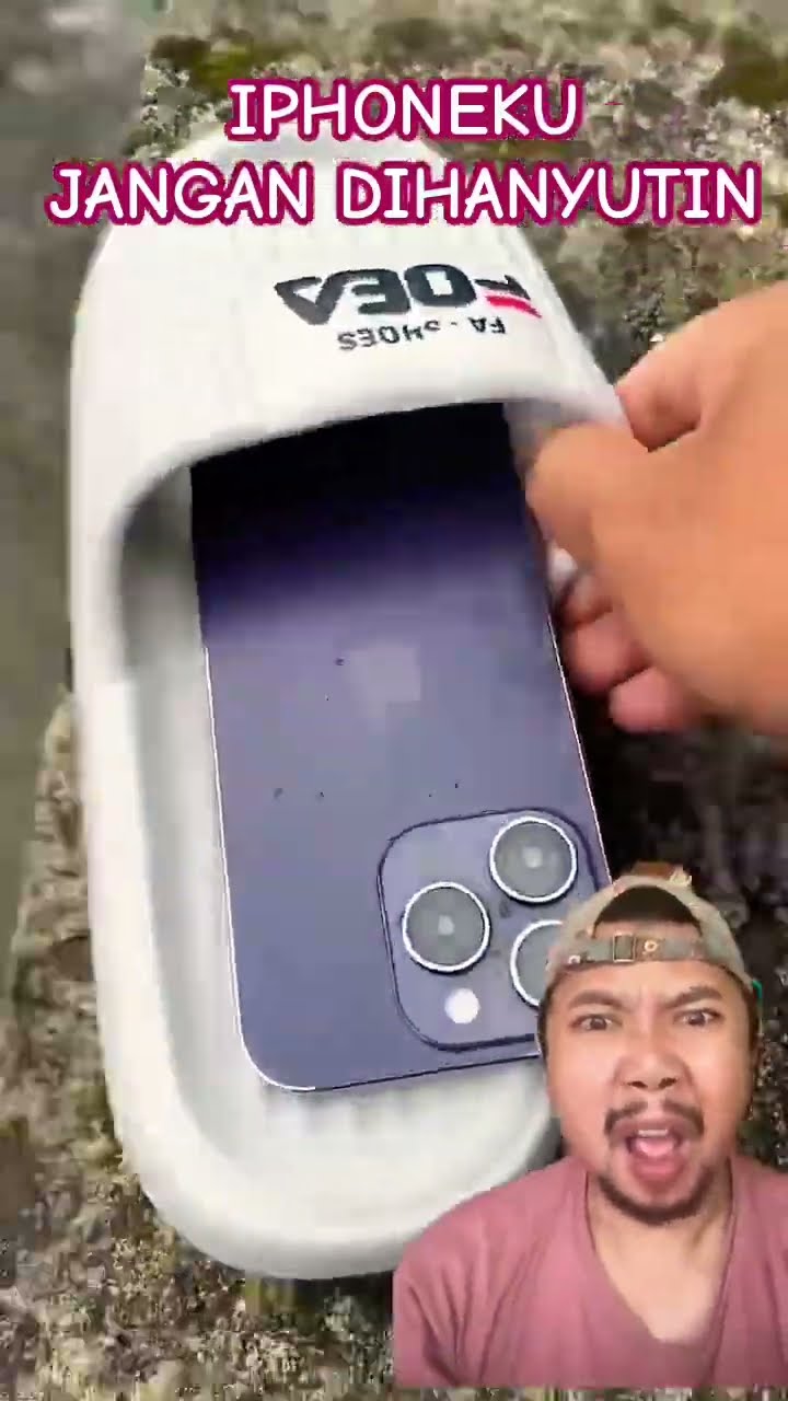 IPHONEKU JANGAN DIHANYUTIN!!!?? #funny #water #relax #satisfying #shorts