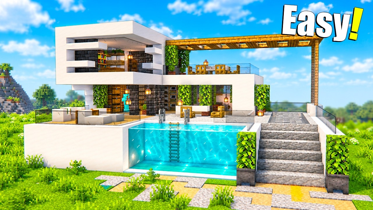 Minecraft: How to build a Modern House 🏡 - Tutorial - YouTube