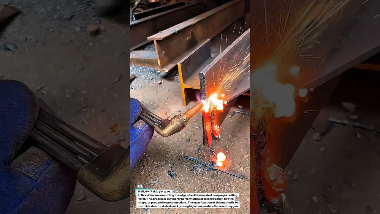H-Beam Steel Cutting Process Using Gas Torch | Structural Steel Education.