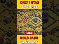 ONLY 1 STAR TH15 WAR BASE #shortsfeed #shortsvideo #shortsviral #viral #trend #youtube #gameplay