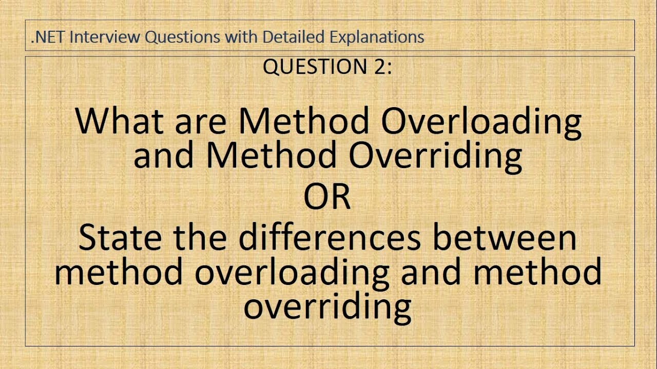 Method Overloading, Method Overriding and new keyword in C# - YouTube