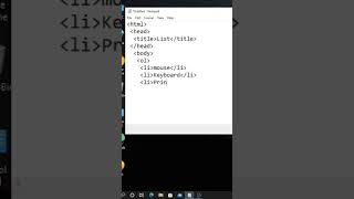 Using of list tag in HTML #new#education#computer#html5 #languagefacts