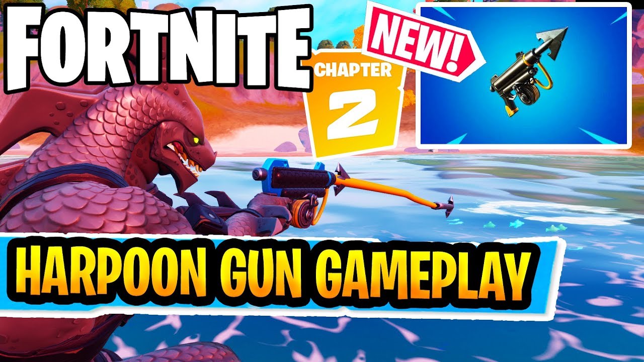 New Harpoon Gun Gameplay Fornite Chapter 2 New Update Gameplay Harpoon