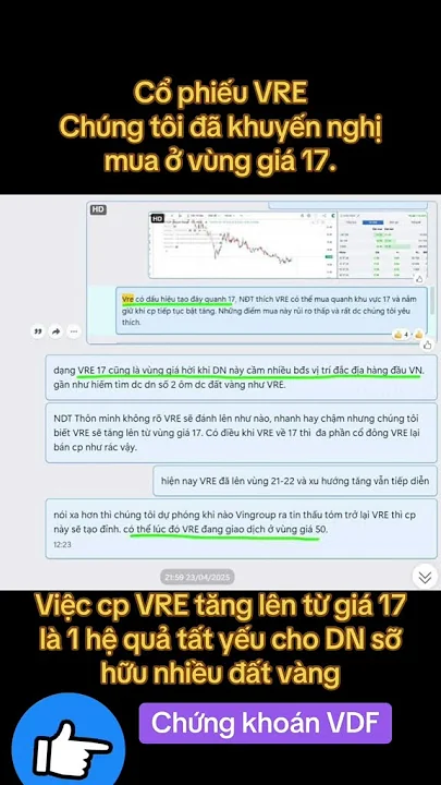 VRE, chúng tôi đã báo mua VRE ở vùng giá 17-18. DN sở hữu nhiều đất vàng đắc địa