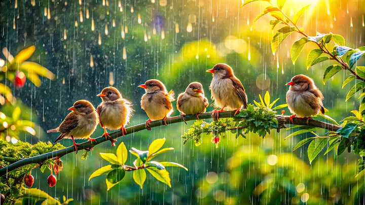Birds In The Rain 🕊️ Healing Music For Stress Relief, Rain Sounds For Sleeping, Relaxing Music