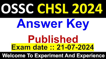 OSSC CHSL 2024 Answer Key Published #osscchsl #ossc #osscchsl2024