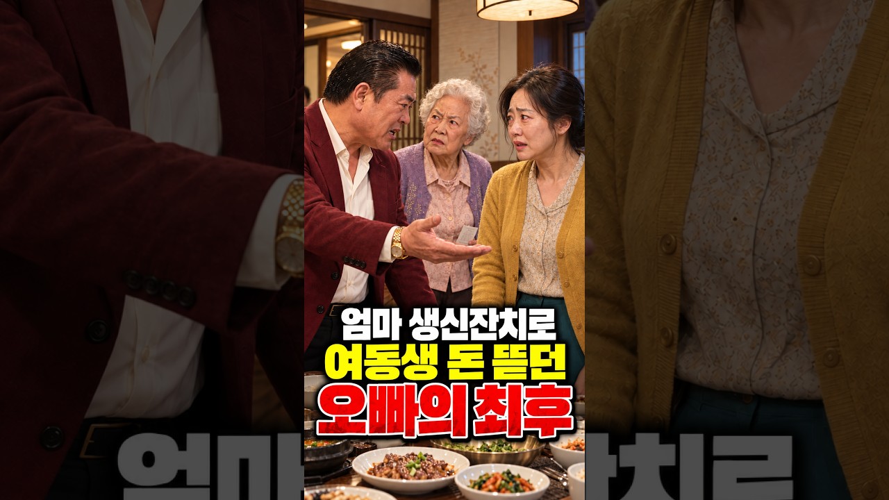 엄마 생신잔치에서 몰래 여동생 돈 뜯던 오빠의 최후 #반전 #숏드라마 #시니어드라마