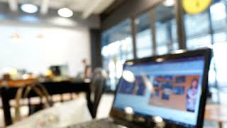 Office Working Video with Blurry Laptop Time lapse