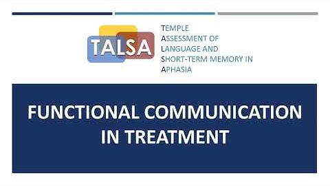 3.3 Treatment:  Functional Communication