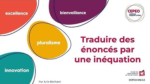2 - Traduire des énoncés par une inéquation