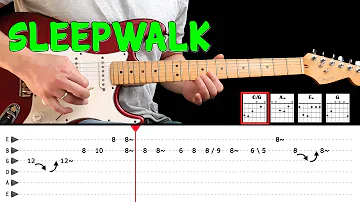 SLEEPWALK - Guitar lesson with tabs - The Shadows
