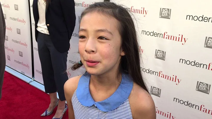 Aubrey Anderson-Emmons chats on the "Modern Family" red carpet for an Emmy voter FYC screening