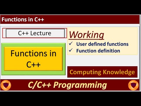 How to create functions in C++ || Functions in C++ || user defined ...