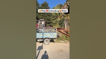 🤯Pole❌Unloading✅9mtr. #electricity #bijli #pole #unloading #youtubeshorts #shorts