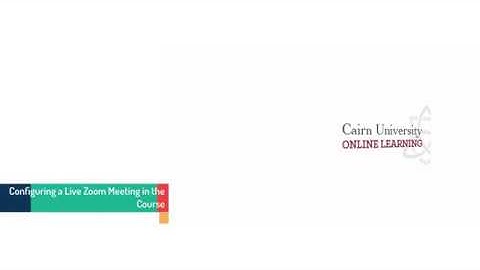 Configuring a Live Zoom Meetings in the Course in eLearning / Moodle