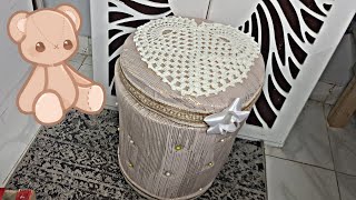 عمل يدوي كرسي تسريحة من علبة دهان واسفنج ??|Making a dressing chair with sponge