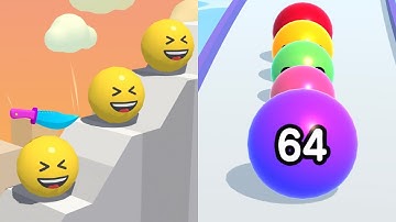 Slice it All Vs Ball Run 2048 🔥❤️‍🔥⚡️Very Satisfying And Relaxing ASMR Gameplay Android, iOS