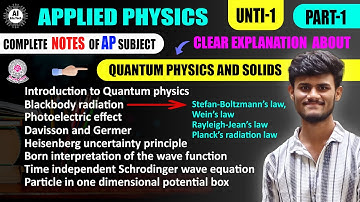 Applied Physics || Complete notes || Unit-1 || Part-1 || Btech 1st year || Jntuh R22