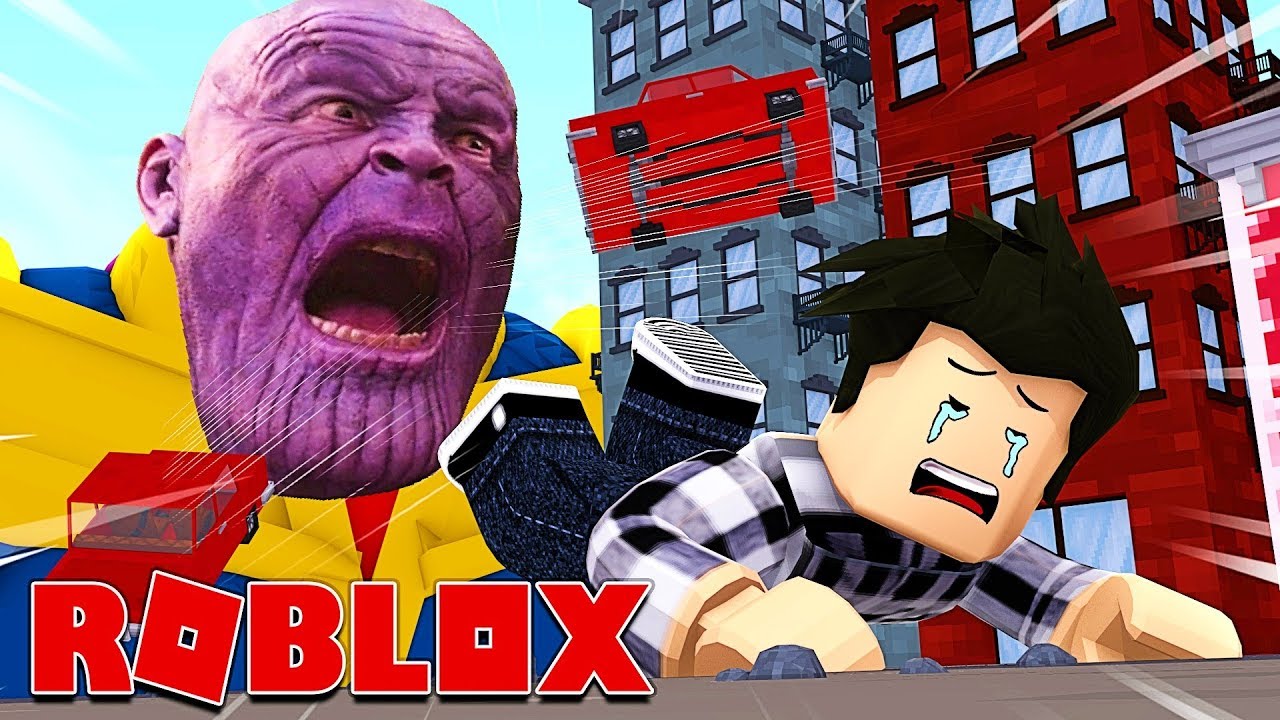 jumping a car THANOS mange TOUT DANS ROBLOX !
