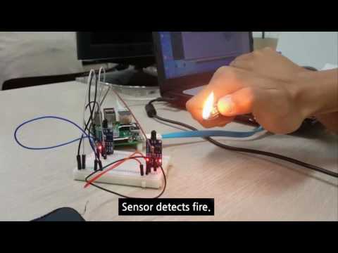 Fire detecting Application using RaspberryPi