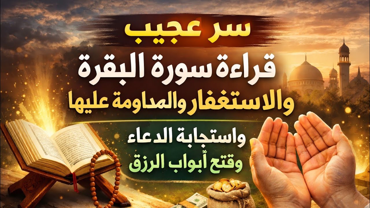 علاقه قويه بين قراءة سورة البقرة والاستغفار وفتح ابواب الرزق واستجابة الدعاء وزياده الرزق#ترند 
