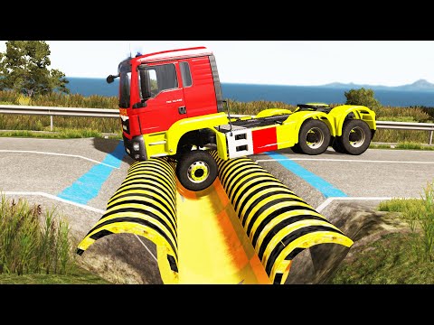 Cars vs Upside Down Speed Bumps #33 | BeamNG.DRIVE