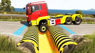 Cars vs Upside Down Speed Bumps #33 | BeamNG.DRIVE