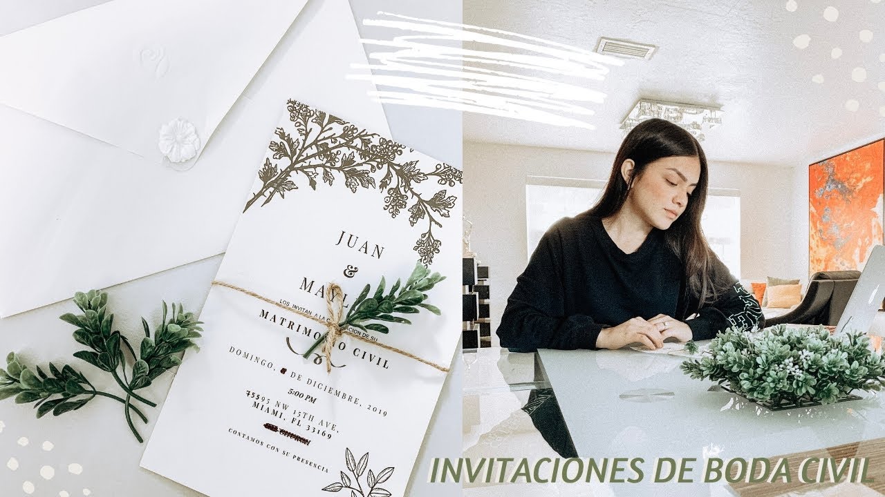 𝑊𝐸𝐷𝐷𝐼𝑁𝐺 𝑆𝐸𝑅𝐼𝐸𝑆: Invitaciones Boda civil en casa fácil + económicas - YouTube