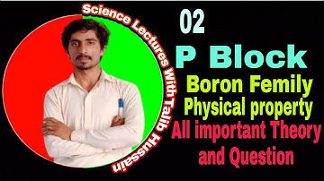 P block lecture video | Boron Femily L 1 | in Urdu Hindi | Science lectures with Talib