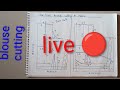 44 / 46 size 4 tucks belt blouse cutting ||  Blouse Cutting Tutorial live 🔴 video 