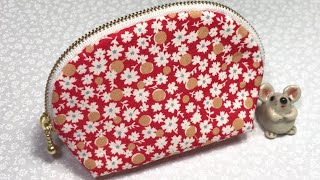 手縫いで作る❣ラウンドポーチの作り方⭐Made by hand sewing❣ How to make a round pouch