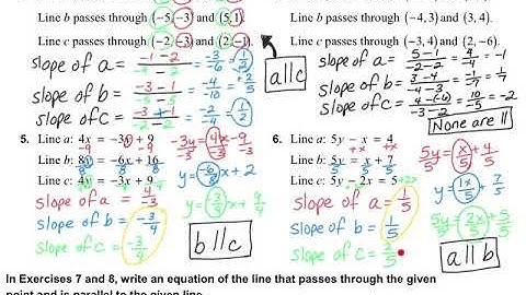 Algebra 1, 4.3:  Writing Equations of Parallel and Perpendicular Lines