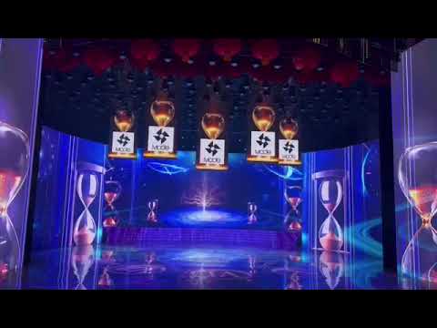 V6 show stage hoists are used for a evening party